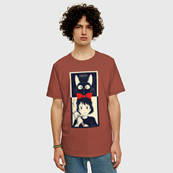 Футболка оверсайз мужская Kiki Service, цвет: кирпичный — фото 2