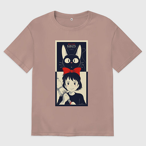 Мужская футболка оверсайз Kiki Service / Пыльно-розовый – фото 1