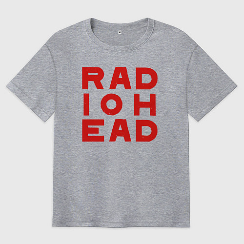 Мужская футболка оверсайз Radiohead большое красное лого / Меланж – фото 1
