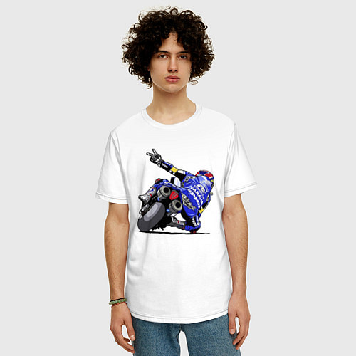 Мужская футболка оверсайз Yamaha racing team Racer / Белый – фото 3