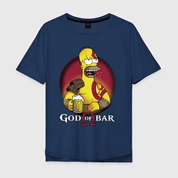 Футболка оверсайз мужская Homer god of bar, цвет: тёмно-синий