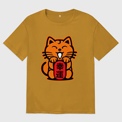 Футболка оверсайз мужская JDM Cat, цвет: горчичный