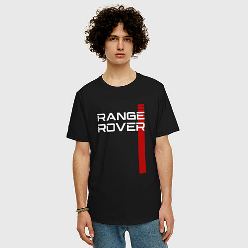 Мужская футболка оверсайз RANGE ROVER LAND ROVER / Черный – фото 3
