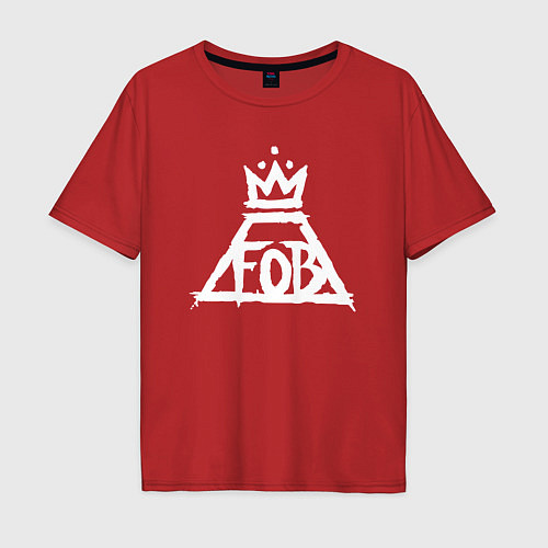 Мужская футболка оверсайз Fall Out Boy FOB logo / Красный – фото 1