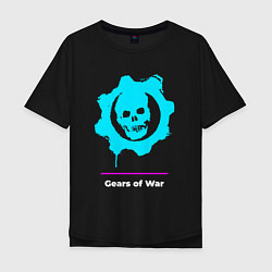 Футболка оверсайз мужская Gears of War в неоновых цветах, цвет: черный