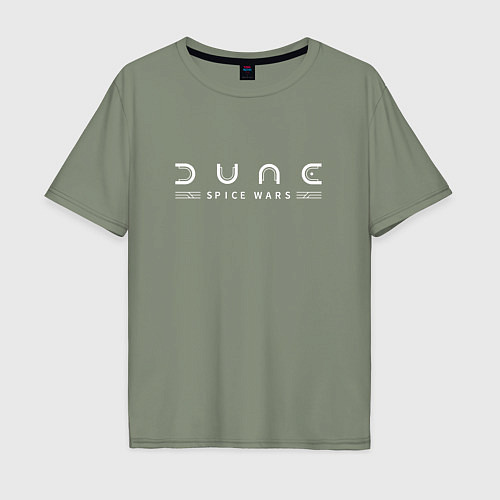 Мужская футболка оверсайз Dune: Spice Wars white logo / Авокадо – фото 1
