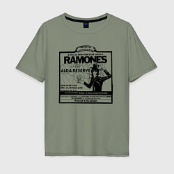 Футболка оверсайз мужская Live at the Palladium, NY - Ramones, цвет: авокадо