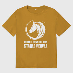 Футболка оверсайз мужская Любители лошадей стойкие люди, цвет: горчичный