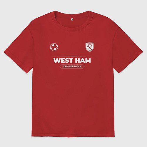Мужская футболка оверсайз West Ham Форма Чемпионов / Красный – фото 1