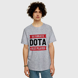 Футболка оверсайз мужская Dota: таблички Ultimate и Best Player, цвет: меланж — фото 2