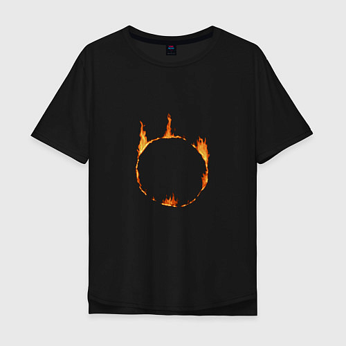 Мужская футболка оверсайз Dark Souls Знак тьмы / Черный – фото 1