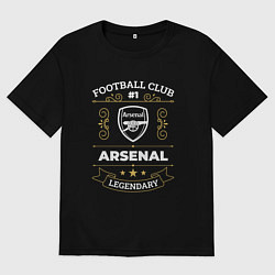 Футболка оверсайз мужская Arsenal: Football Club Number 1, цвет: черный