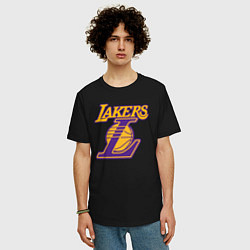 Футболка оверсайз мужская Lakers Лейкерс Коби Брайант, цвет: черный — фото 2