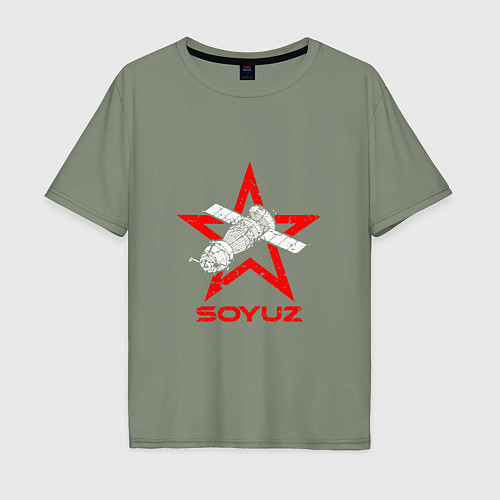 Мужская футболка оверсайз Soyuz - Space / Авокадо – фото 1