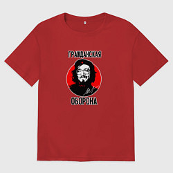 Футболка оверсайз мужская Егор летов - Г Р О Б, цвет: красный