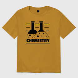 Футболка оверсайз мужская CHEMISTRY химия, цвет: горчичный