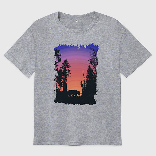 Мужская футболка оверсайз Заказ в лесу / Меланж – фото 1