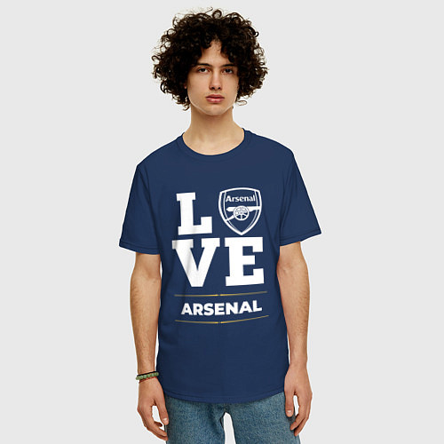 Мужская футболка оверсайз Arsenal Love Classic / Тёмно-синий – фото 3