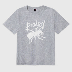 Футболка оверсайз мужская Draw white logo - Ant, цвет: меланж