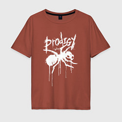 Футболка оверсайз мужская Draw white logo - Ant, цвет: кирпичный