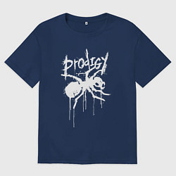 Футболка оверсайз мужская Draw white logo - Ant, цвет: тёмно-синий