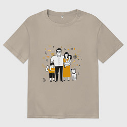 Футболка оверсайз мужская FRIENDLY FAMILY, цвет: миндальный