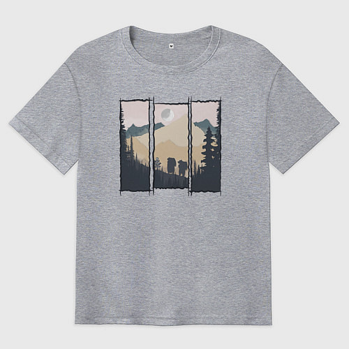 Мужская футболка оверсайз Никаких медведей вам тут / Меланж – фото 1