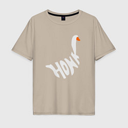 Футболка оверсайз мужская Honk White Гусь Белый, цвет: миндальный