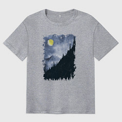 Футболка оверсайз мужская Медведи на склоне, цвет: меланж