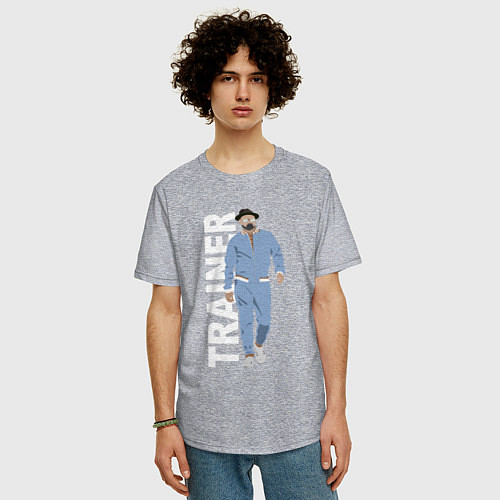 Мужская футболка оверсайз Тренер Джентельменов / Меланж – фото 3