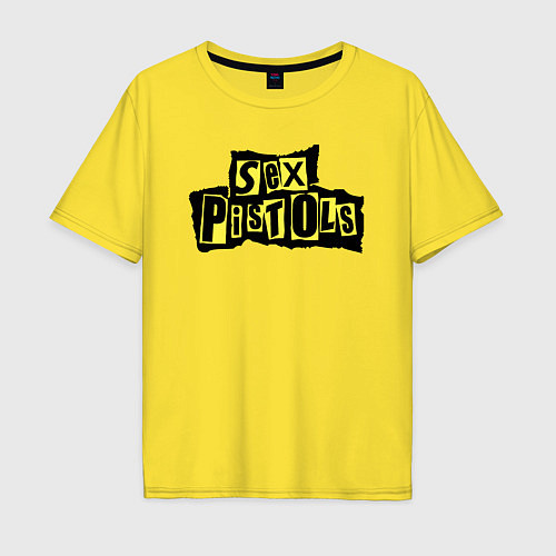 Мужская футболка оверсайз Sex Pistols лого / Желтый – фото 1