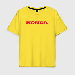 Футболка оверсайз мужская HONDA ХОНДА LOGO спина, цвет: желтый