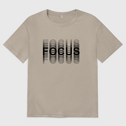 Футболка оверсайз мужская FOCUS: BLACK, цвет: миндальный