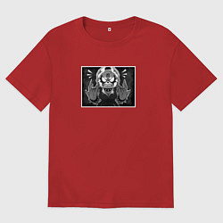 Футболка оверсайз мужская Вэт-метал Рэцуко Агрессивная Рэцуко, цвет: красный