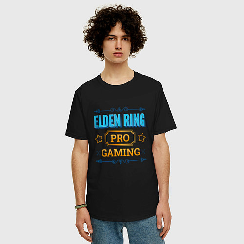 Мужская футболка оверсайз Игра Elden Ring PRO Gaming / Черный – фото 3