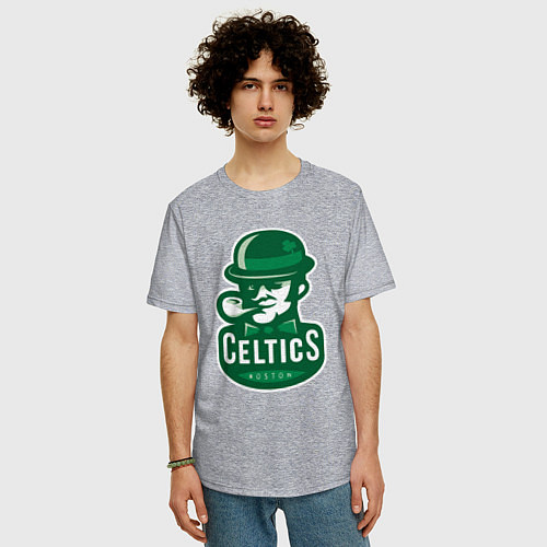 Мужская футболка оверсайз Celtics Team / Меланж – фото 3