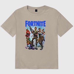 Футболка оверсайз мужская FORTNITE ПЕРСОНАЖИ ИГРЫ, цвет: миндальный
