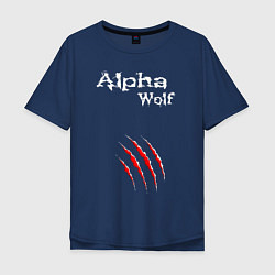 Футболка оверсайз мужская Alpha Wolf Альфа Волк, цвет: тёмно-синий