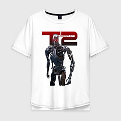 Футболка оверсайз мужская Terminator 2 - T800, цвет: белый