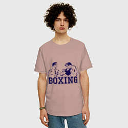 Футболка оверсайз мужская Бокс Boxing is cool, цвет: пыльно-розовый — фото 2