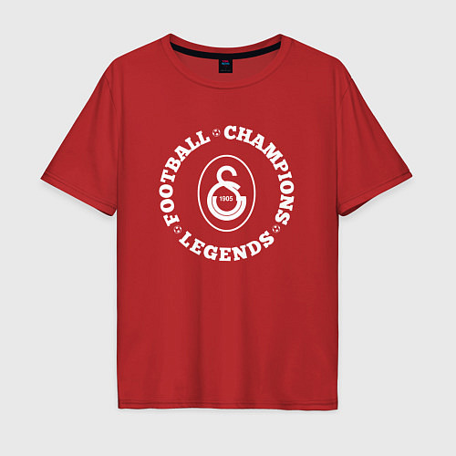 Мужская футболка оверсайз Символ Galatasaray и надпись Football Legends and / Красный – фото 1