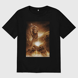 Футболка оверсайз мужская Сварог - Кузнец, цвет: черный