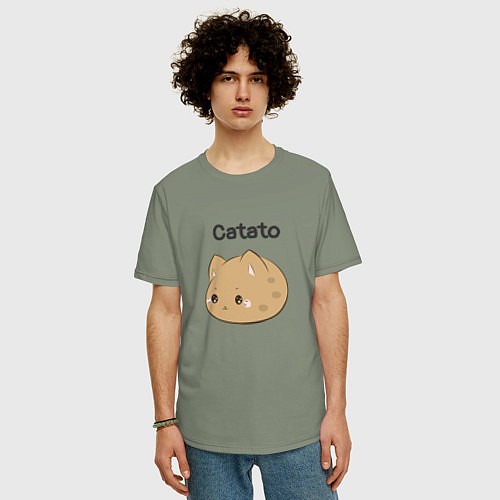 Мужская футболка оверсайз Catato cotton / Авокадо – фото 3