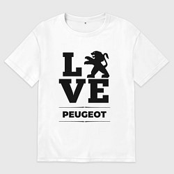 Футболка оверсайз мужская Peugeot Love Classic, цвет: белый