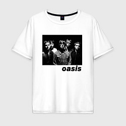 Футболка оверсайз мужская Черный принт OASIS, цвет: белый