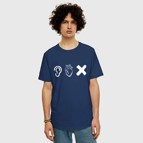 Мужская футболка оверсайз Любовь, смерть и роботы Джибаро / Тёмно-синий – фото 3