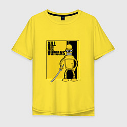Футболка оверсайз мужская Bender - Kill Bill, цвет: желтый