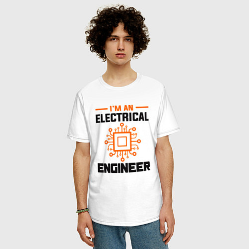 Мужская футболка оверсайз Я инженер / Белый – фото 3