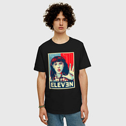 Футболка оверсайз мужская Stranger Things Eleven, цвет: черный — фото 2