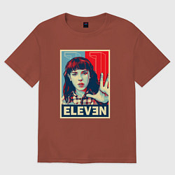 Футболка оверсайз мужская Stranger Things Eleven, цвет: кирпичный